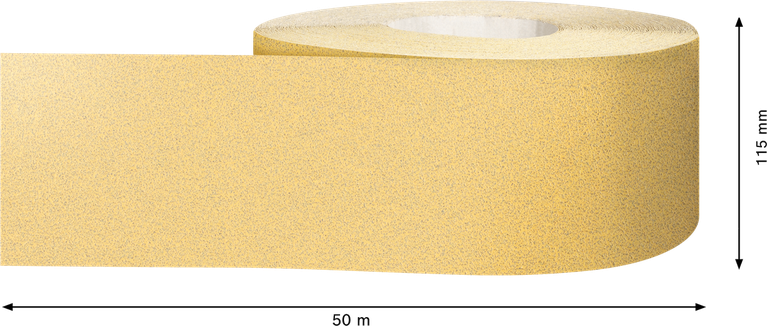 Rollo de papel de lija Bosch C470, 115 mm x 50 m, grano 60.